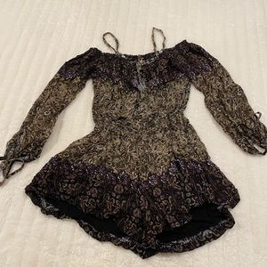 Free people off the shoulder pattern romper